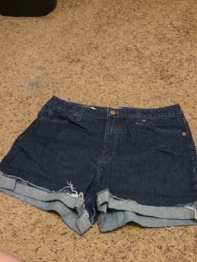 Universal Thread Dark Blue Rolled-Hem Denim Shorts